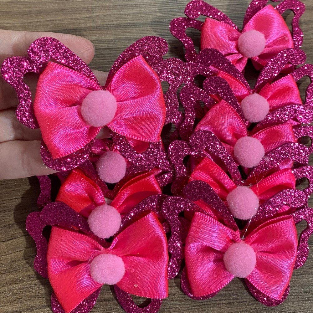 Laço Amarrador Rosa com Pompom