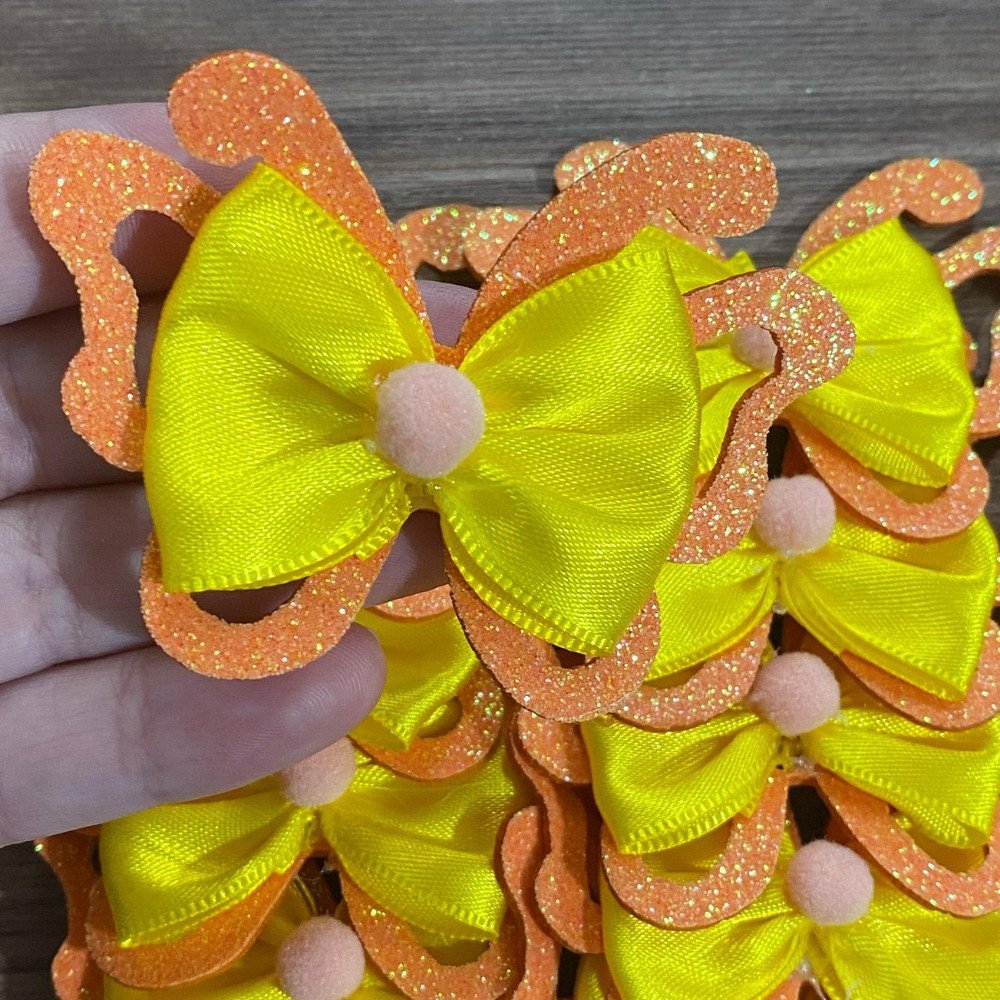 Laço Amarrador Amarelo com Borboleta