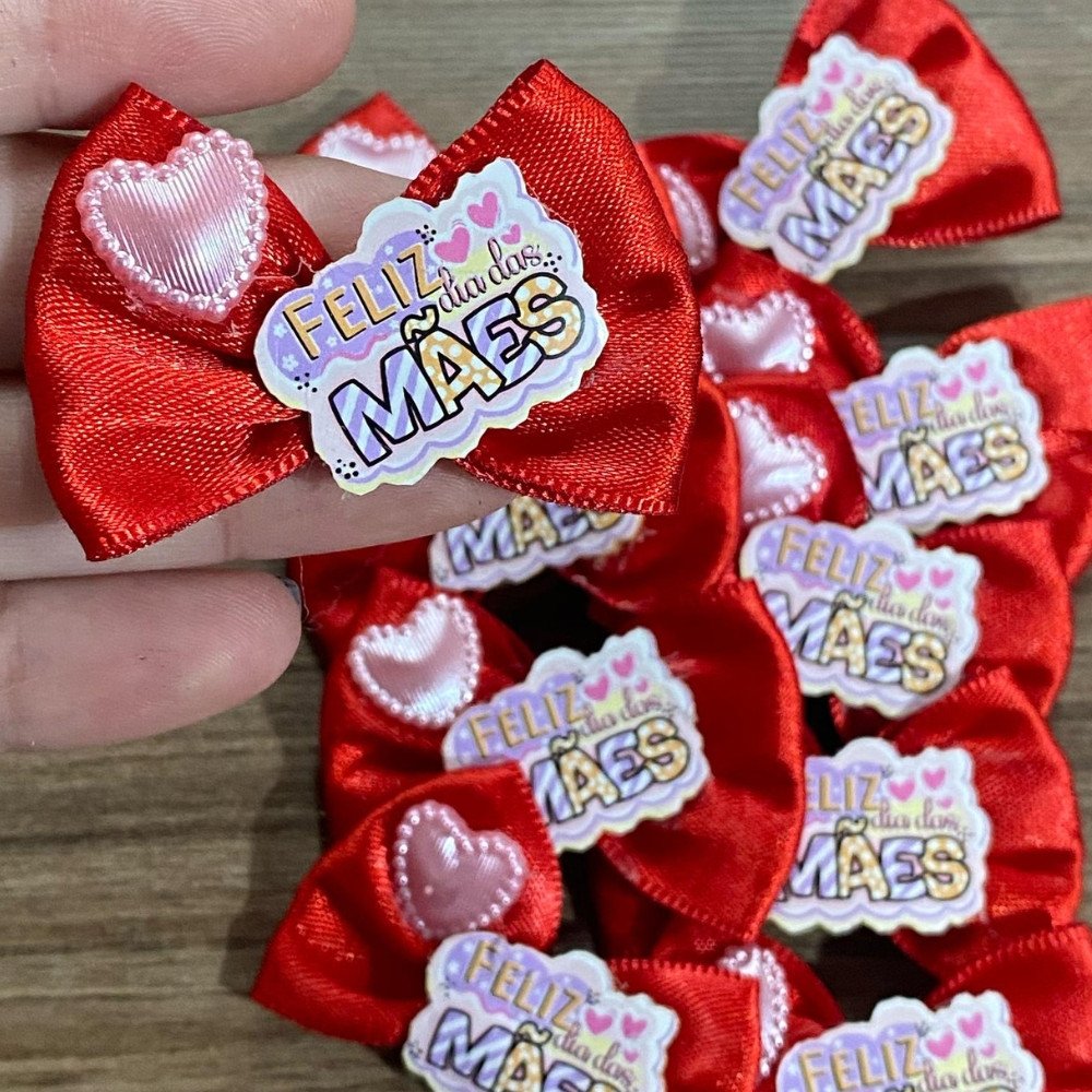 Laço Amarrador Vermelho Feliz Dia das Mães