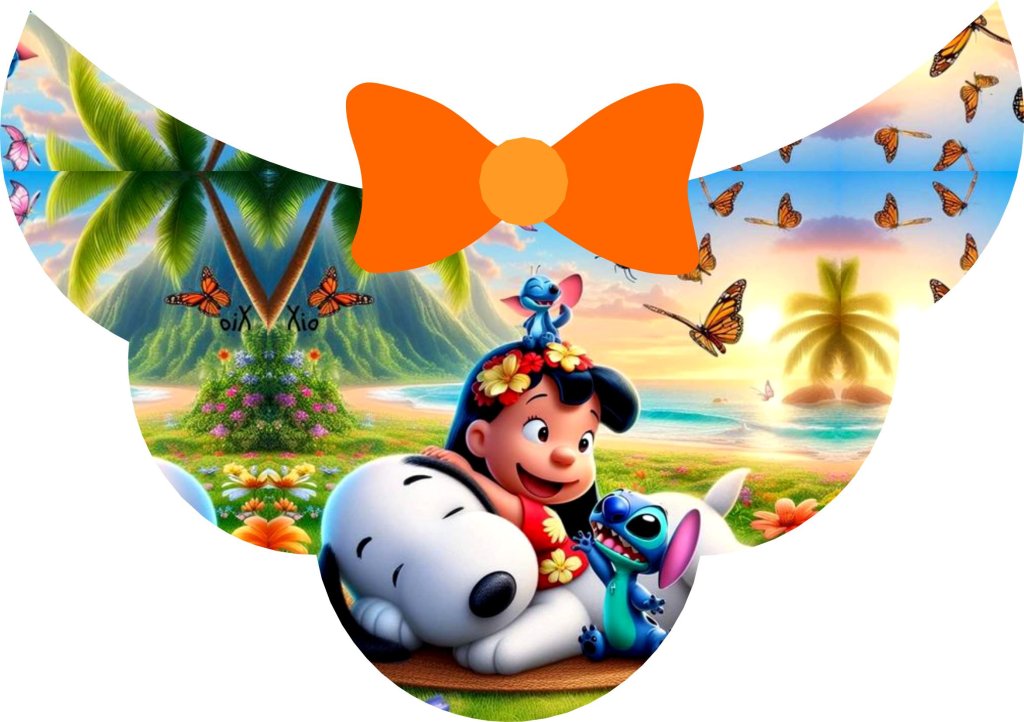 Gargantilha Snoopy e Stitch