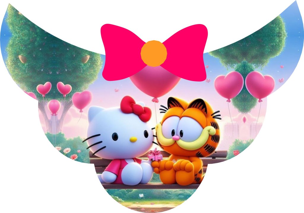 Gargantilha Hello Kitty e Garfield