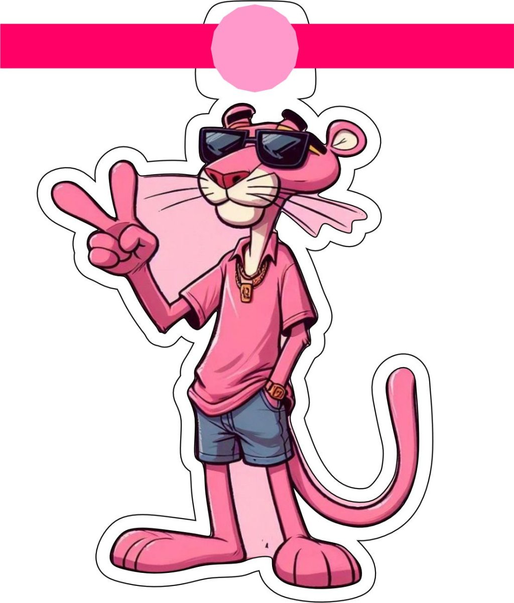 Gravata Pantera Cor de Rosa