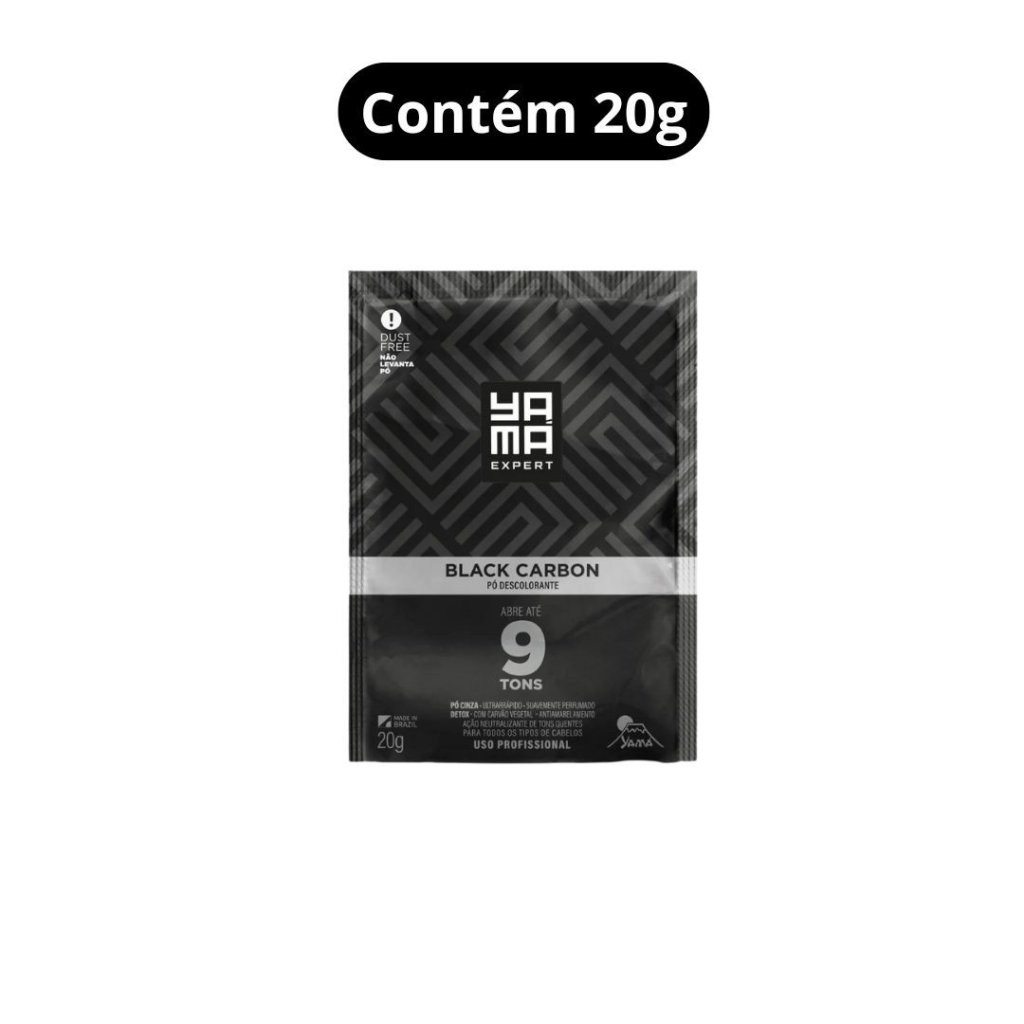 Pó Descolorante 20g Yamá Black Carbon 9 tons - Pó Cinza 