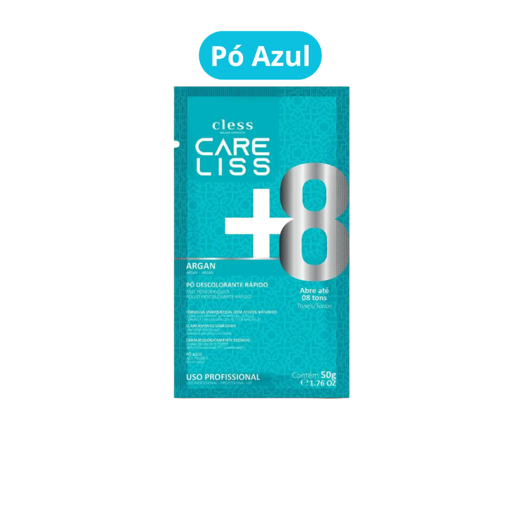 Pó Descolorante 50g Care Liss Argan 8 tons - Pó Azul