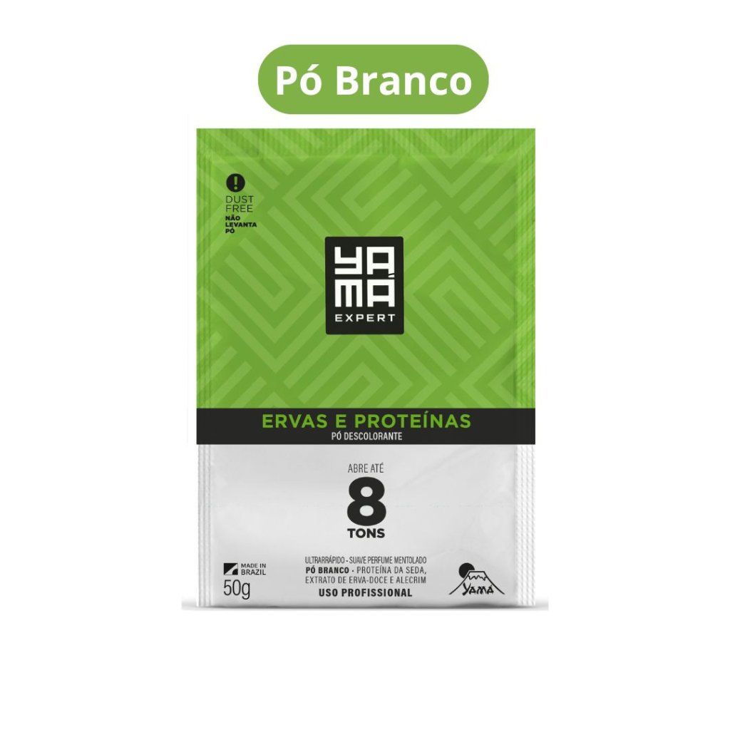 Pó Descolorante 50g Yamá Ervas e Proteínas 8 tons - Pó Branco