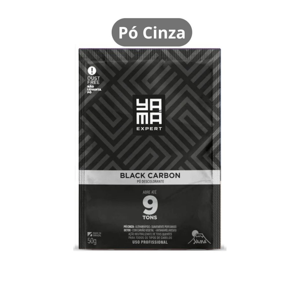 Pó descolorante 50g Yamá Black Carbon 9 tons - Pó Cinza