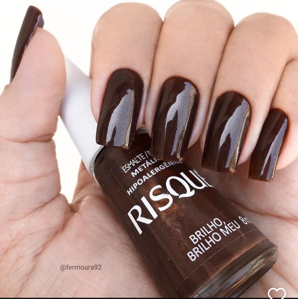 Esmalte Marrom Risqué Brilho, Brilho Meu 