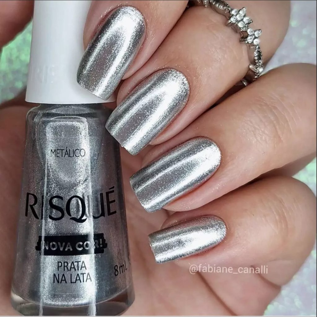 Esmalte Prata Risqué Prata na Lata 