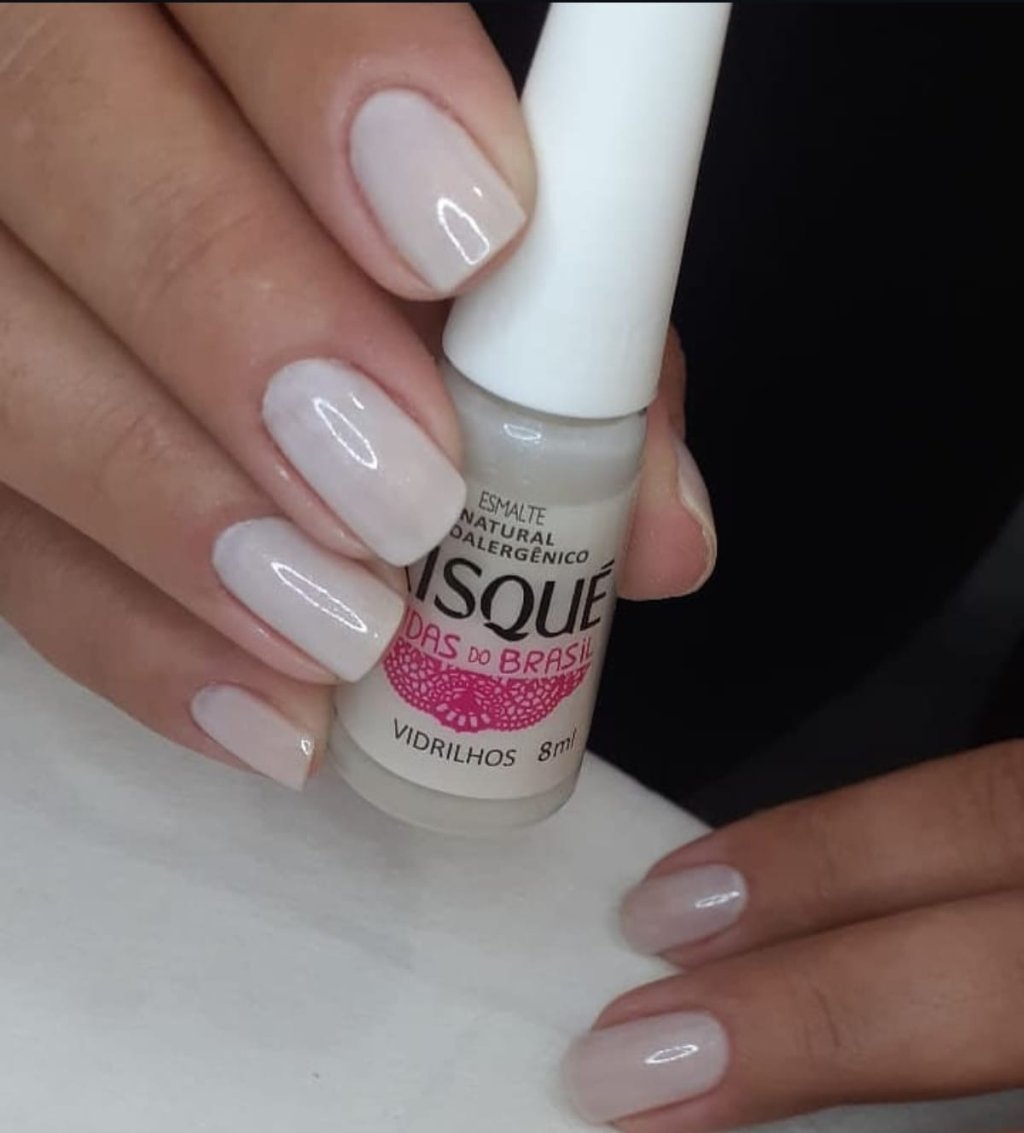 Esmalte Branco Risqué Vidrilhos Natural Transparente 
