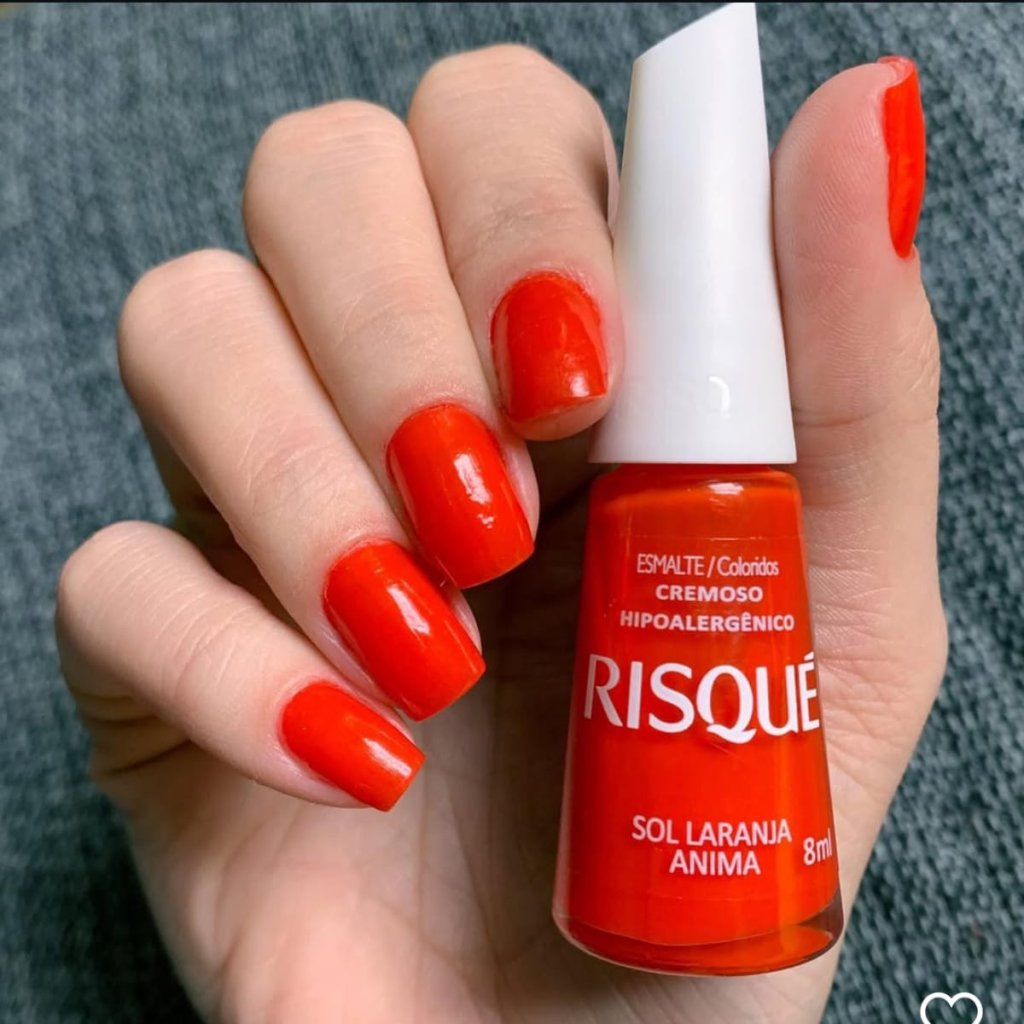Esmalte Laranja Risqué Sol Laranja Anima 