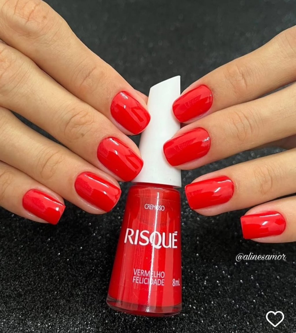 Esmalte Vermelho Risqué Vermelho Felicidade 