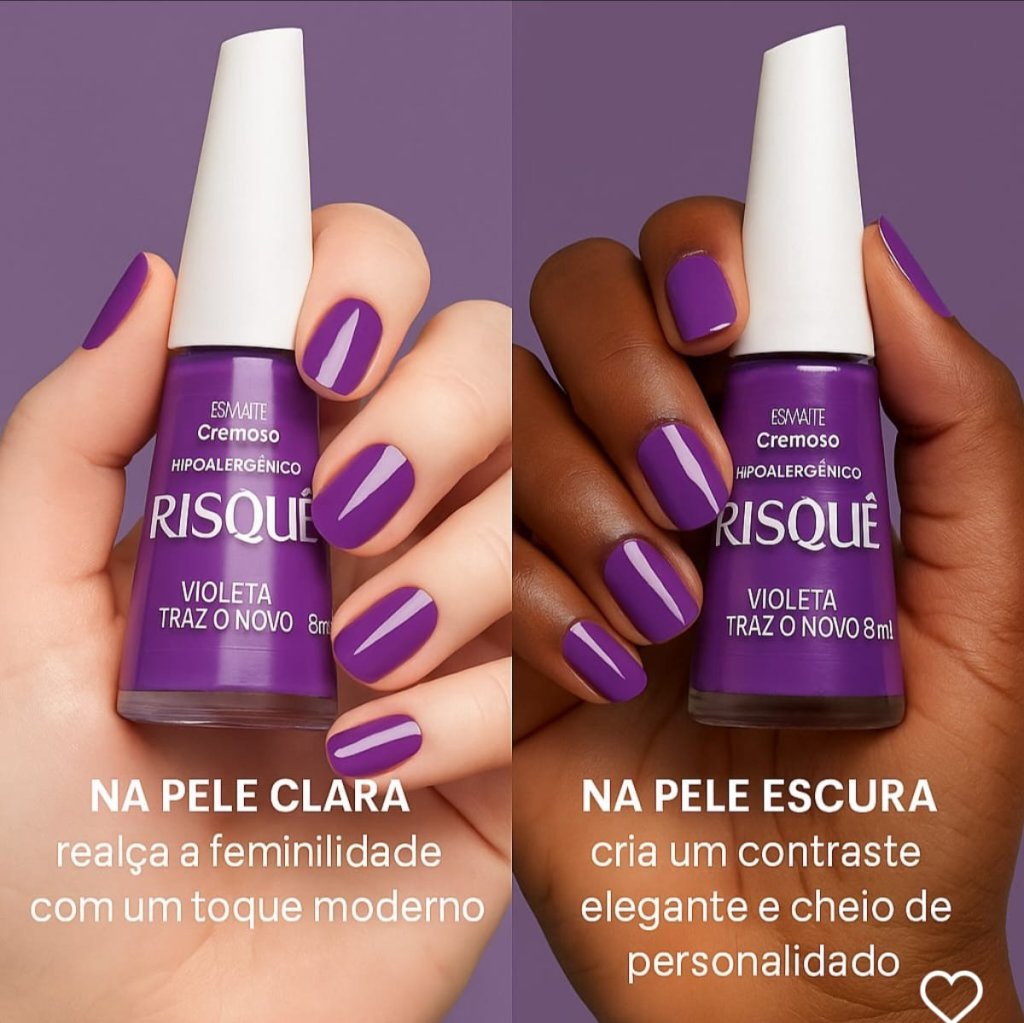 Esmalte Roxo Risqué Violeta Traz o Novo 