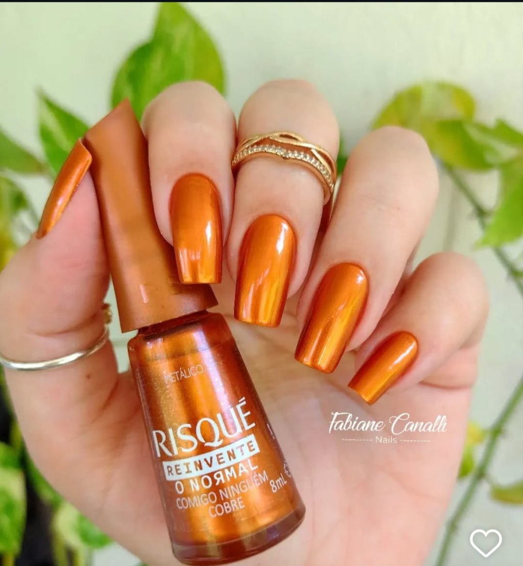 Esmalte Laranja Risqué Comigo Ninguém Cobre 
