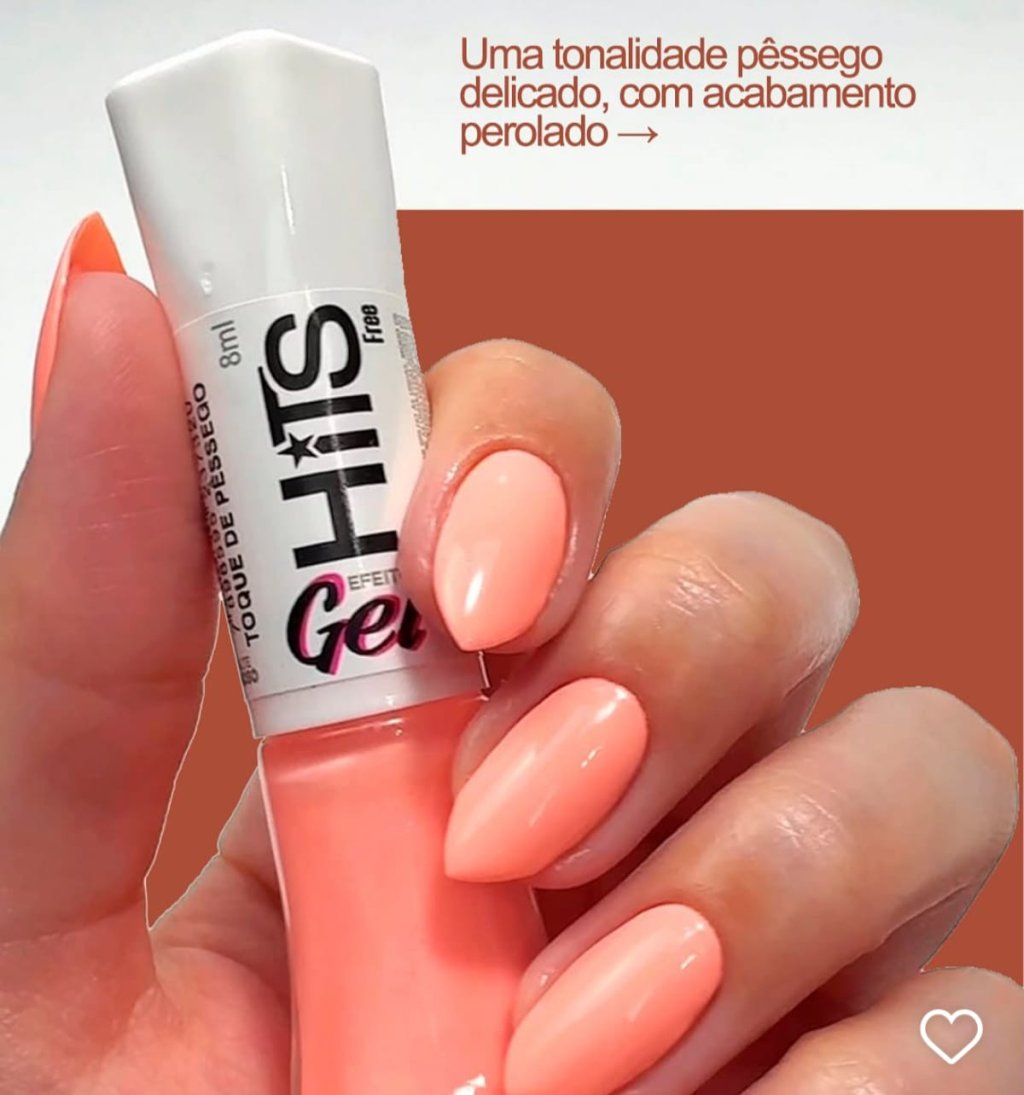 Esmalte Laranja Hits Gel Toque de Pêssego 
