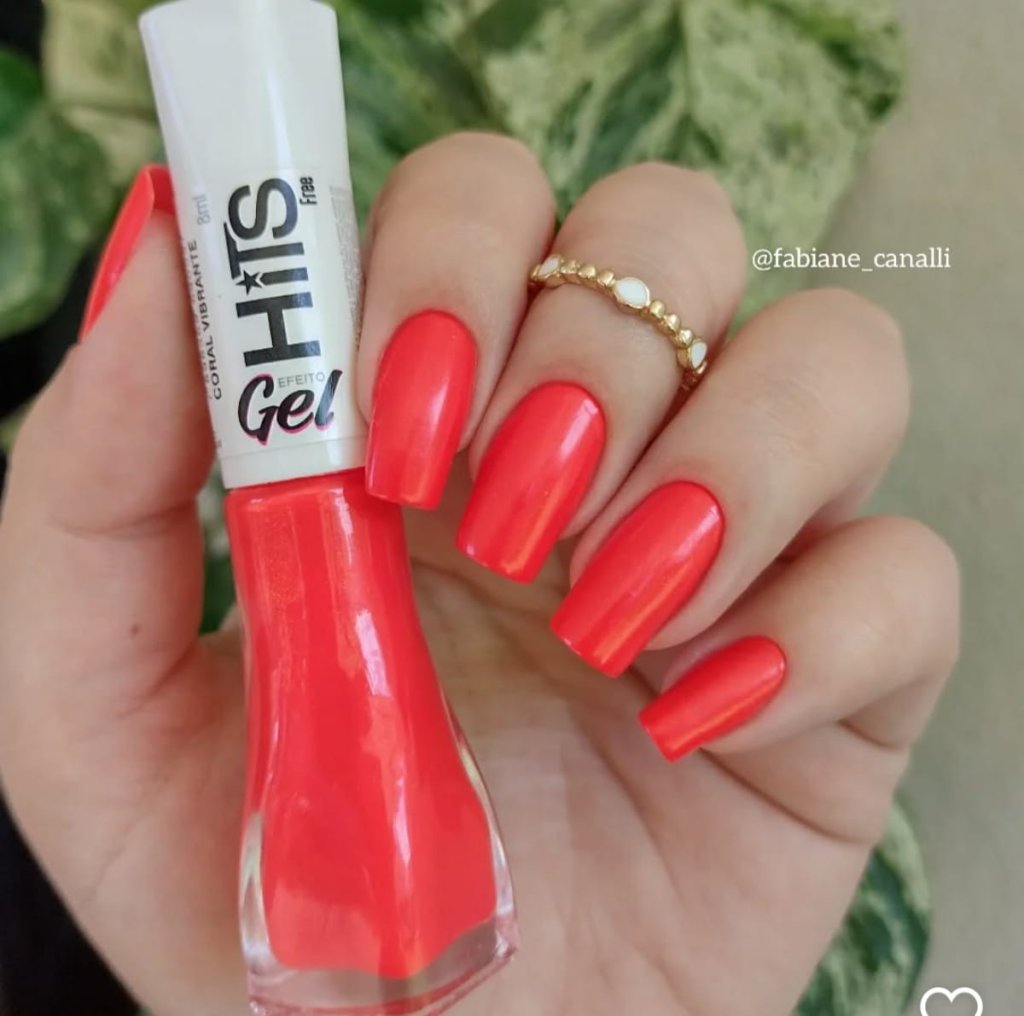 Esmalte Laranja Hits Gel Coral Vibrante 