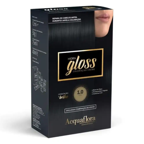 Tinta Preto Kit Acquaflora Hidra Gloss 1.0 