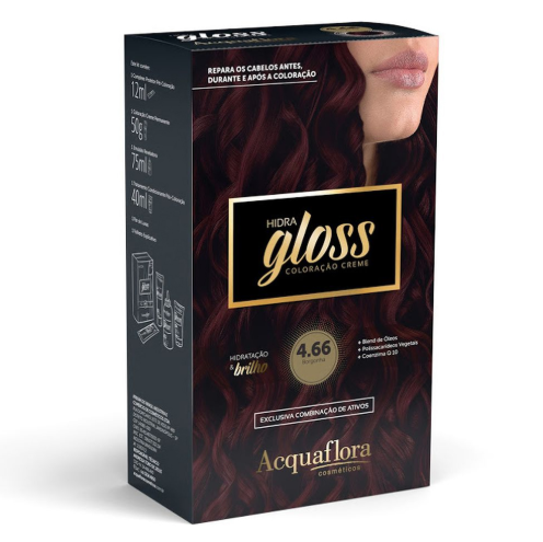 Tinta Vermelho Kit Acquaflora Hidra Gloss 4.66