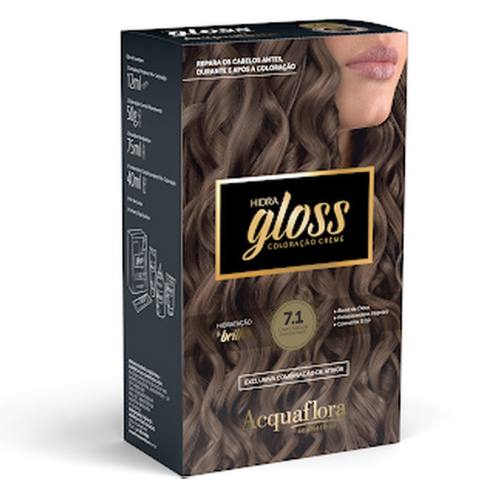 Tinta Cinza Kit Acquaflora Hidra Gloss 7.1