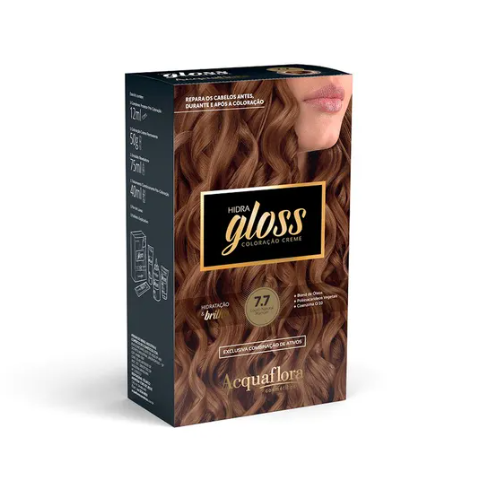Tinta Marrom Kit Acquaflora Hidra Gloss 7.7