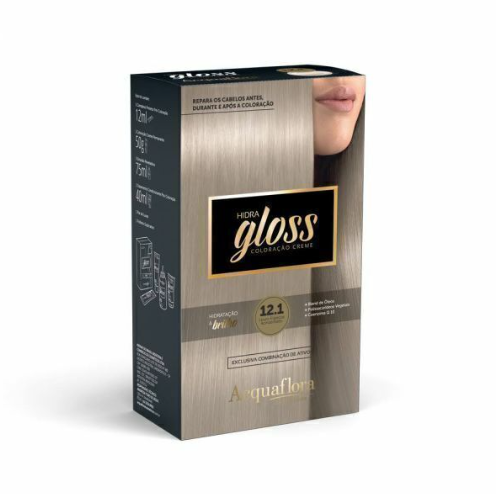 Tinta Loiro Platina Kit Acquaflora Hidra Gloss 12.1