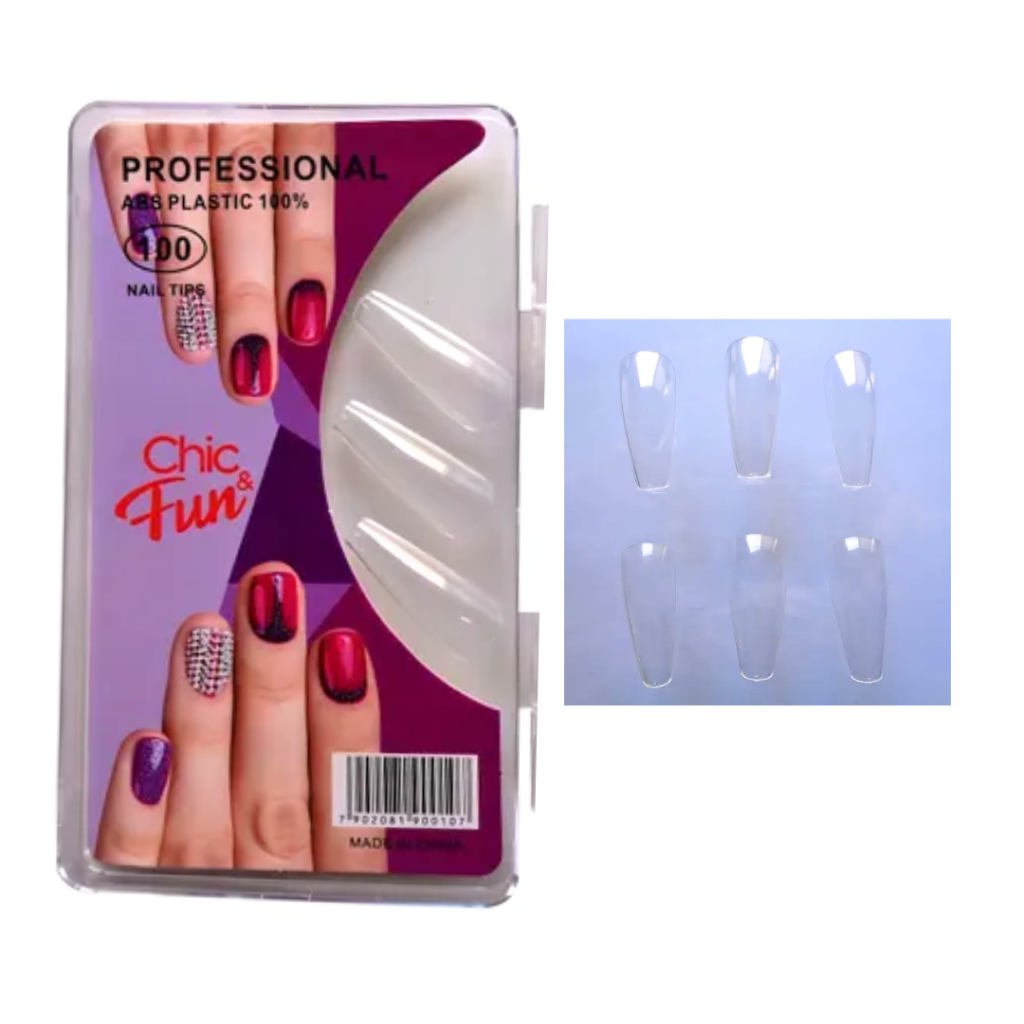 Unha Postiça Chic Fun Bailarina Transparente 100un