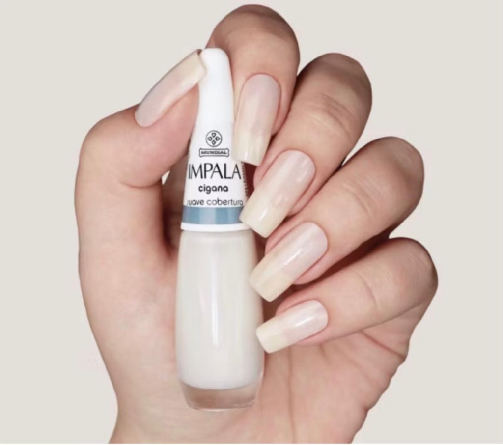 Esmalte Branco Impala Cigana Natural Transparente 