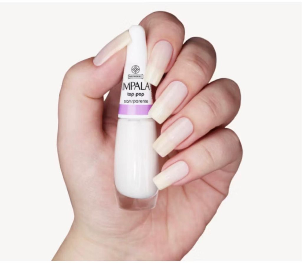 Esmalte Branco Impala Top Pop Natural Transparente 