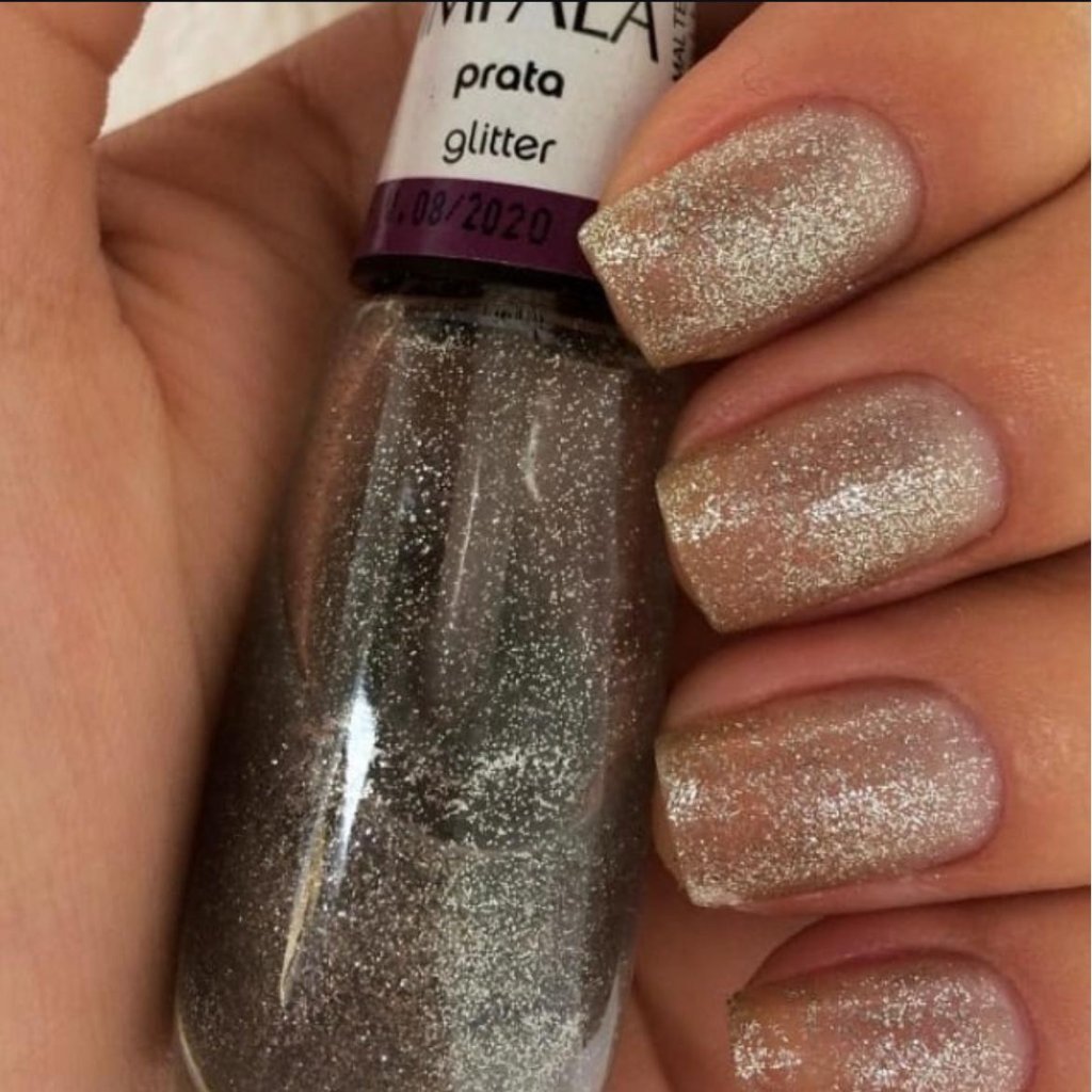 Esmalte Glitter Impala Prata 