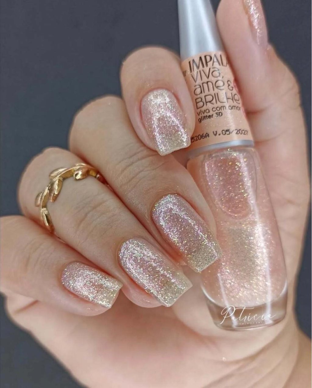 Esmalte Glitter Impala Viva, Ame Viva com Amor 