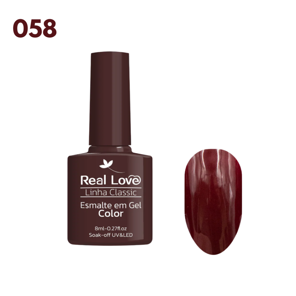Esmalte UV Gel Real Love 8ml 058 Marrom 