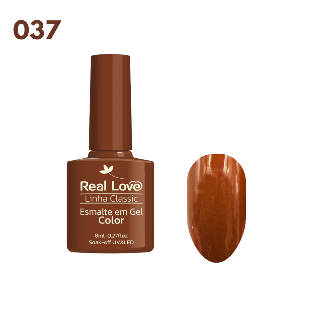 Esmalte UV Gel Real Love 8ml 037 Marrom