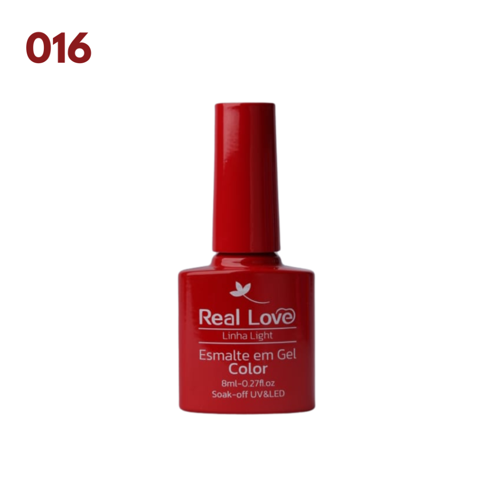 Esmalte UV Gel Real Love 8ml 016 Vermelho - Vidro