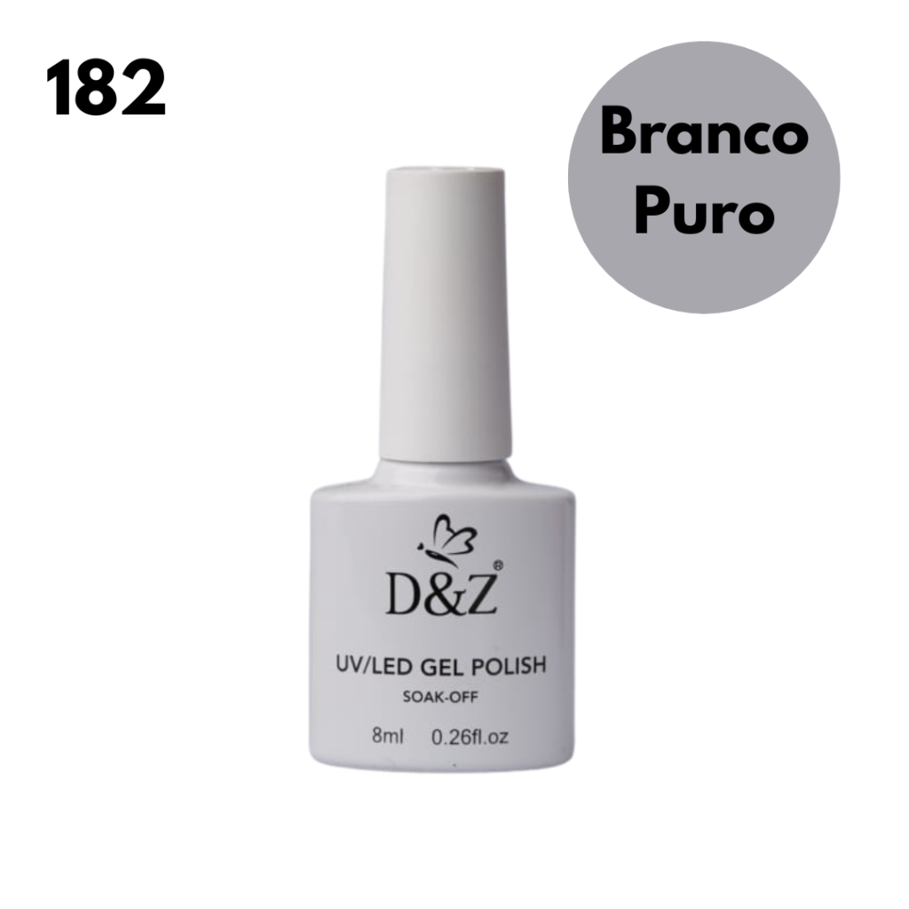 Esmalte UV Gel D&Z 8ml 182 Cremoso Branco Puro