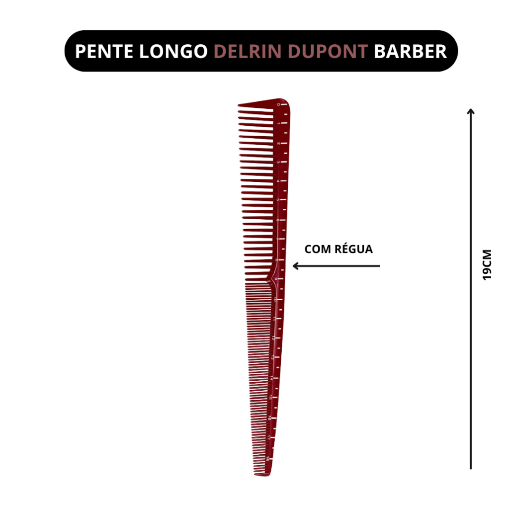 Pente Barber Longo Delrin Dupont 