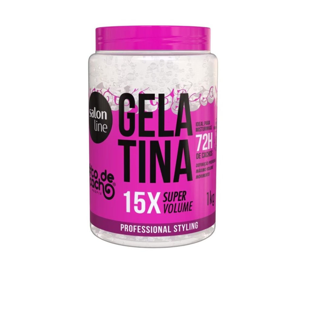 Gelatina Salon Line To de Cachos 15x Super Volume 1kg - ROSA 
