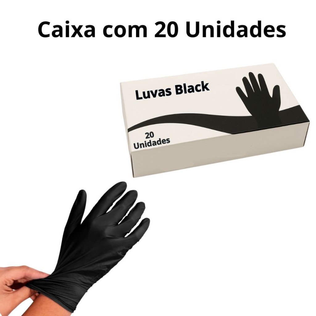 Caixa Luvas Preta Marco Boni 10 Pares