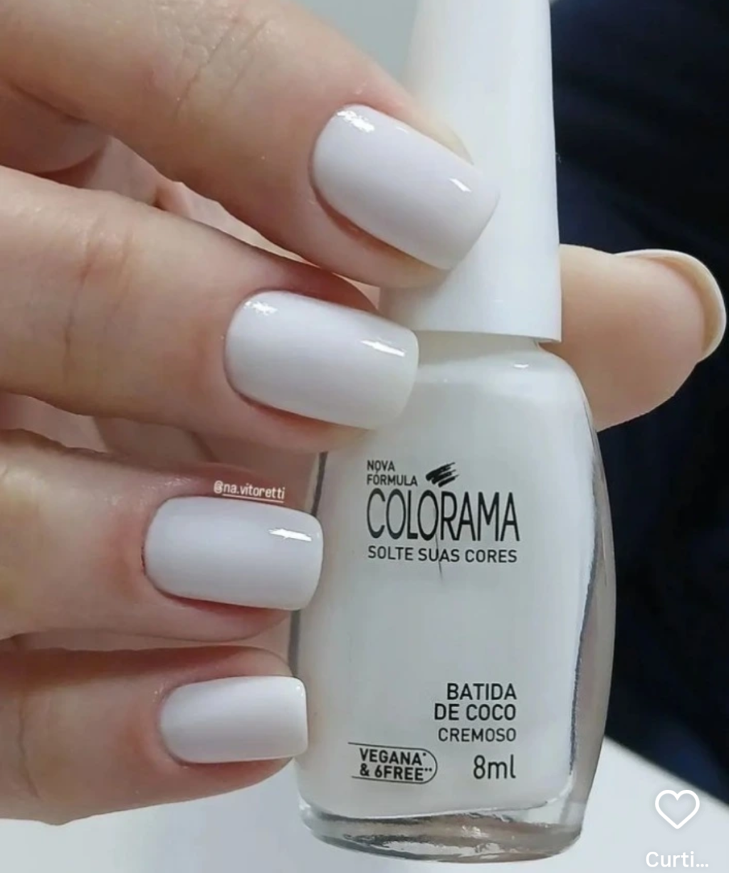 Esmalte Branco Colorama Batida de Coco Natural Leitoso 