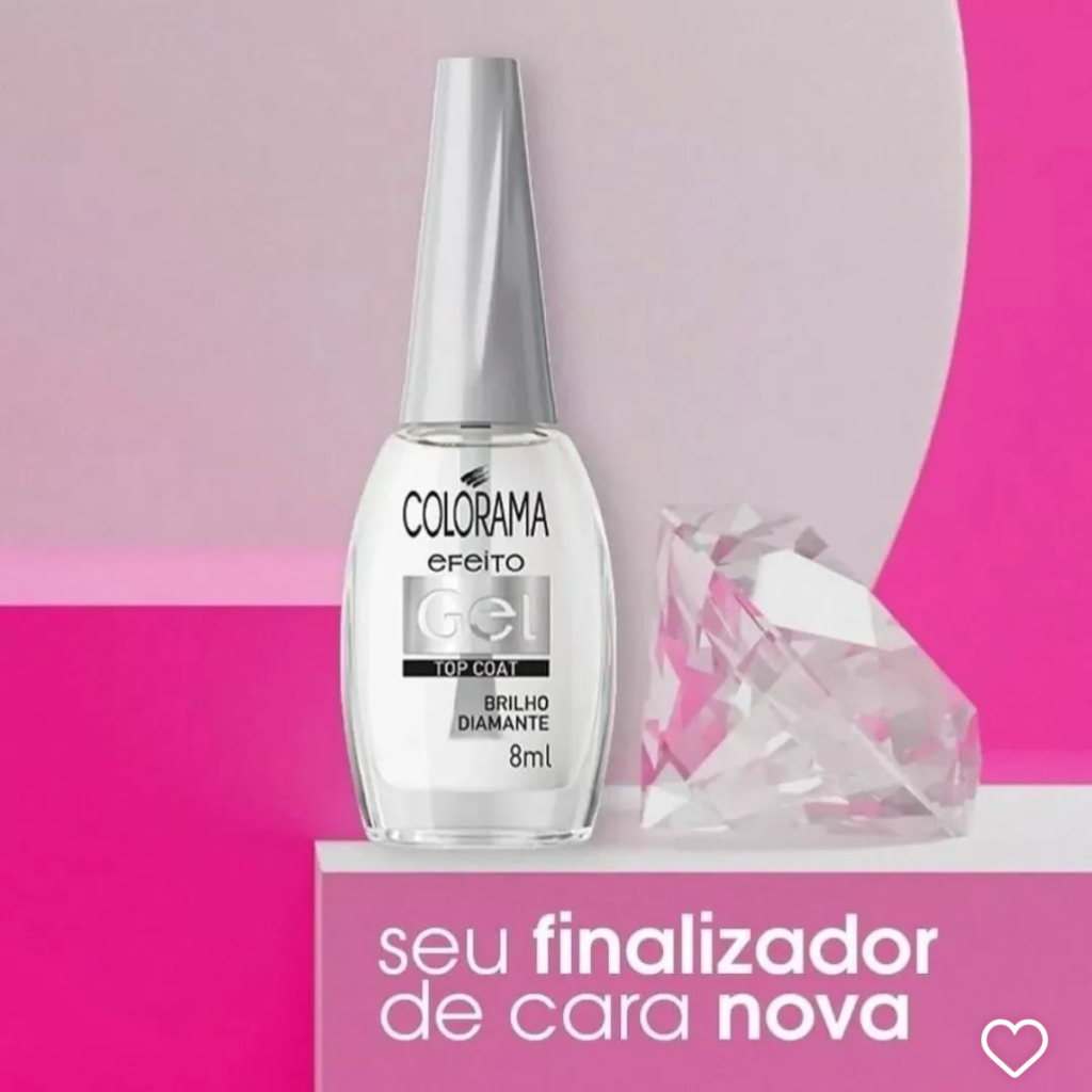 Esmalte Extra Brilho Colorama Top Coat Efeito Gel