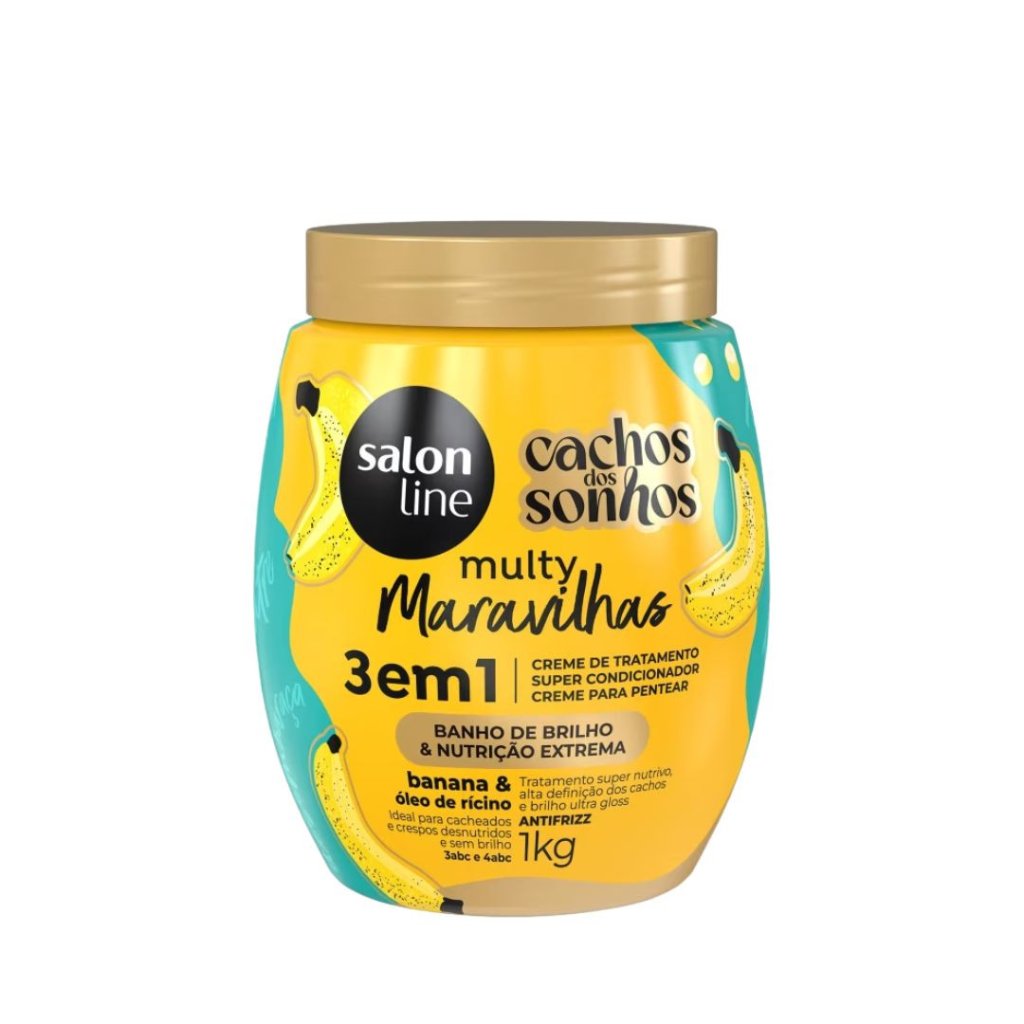 Creme de Pentear 1kg Salon Line Multy 3x1 Banana 