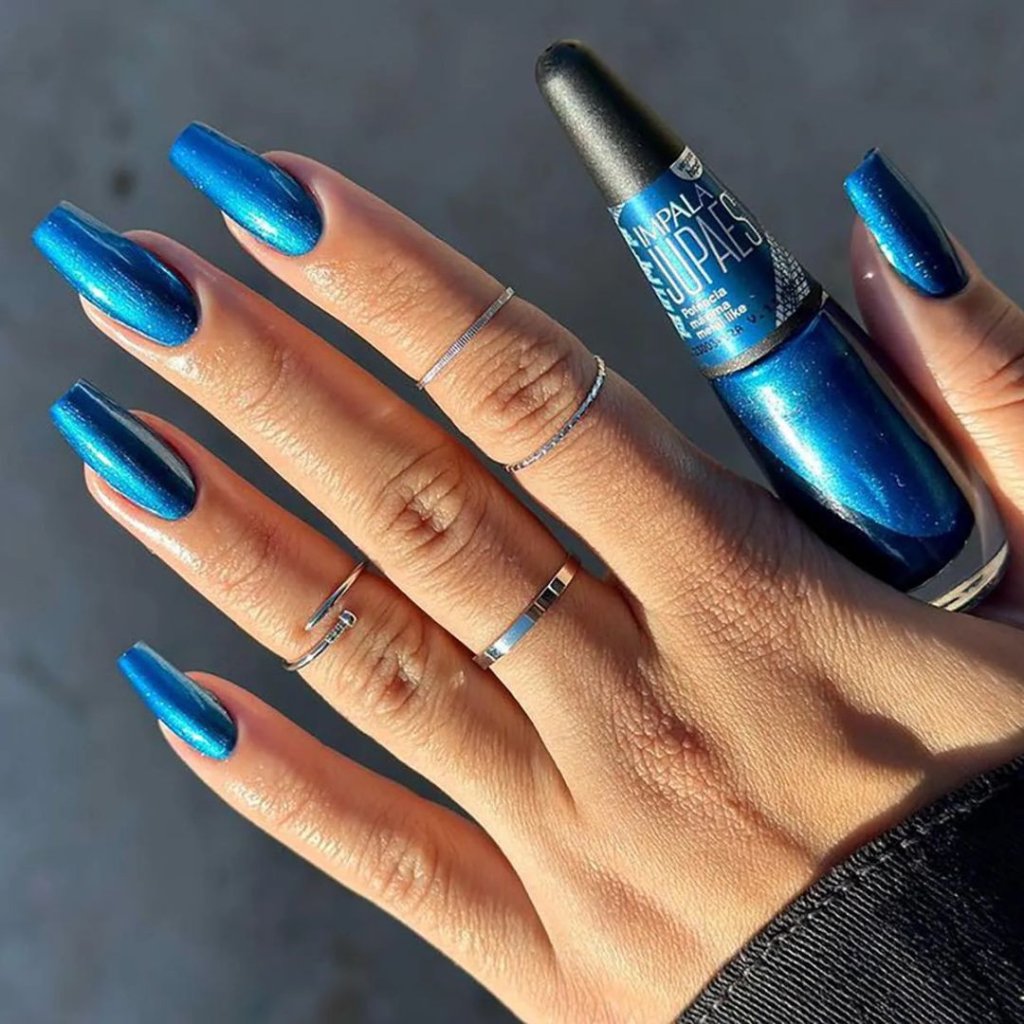 Esmalte Azul Impala Ju Paes Potencia Maxima Metal Like