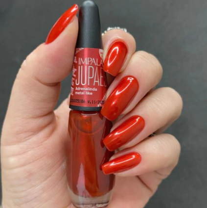 Esmalte Vermelho Impala Ju Paes Adrenalinda Metal Like