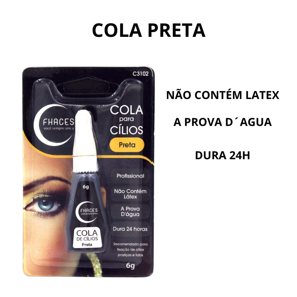 Cola Fhaces Preta 6g Cílios Postiços 