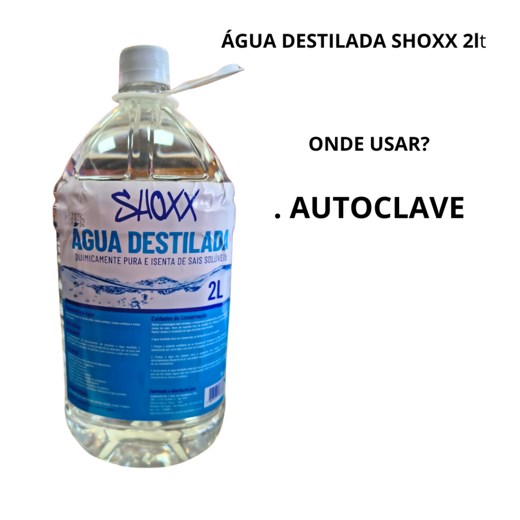 Água Destilada Shoxx 2 Lt - Esterilização 