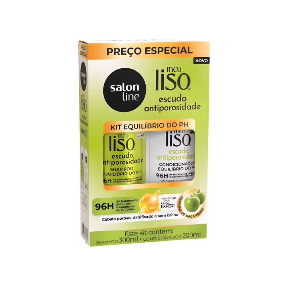 Kit Salon Line Shamp. 300ml + Cond 200ml Escudo Antiporosidade
