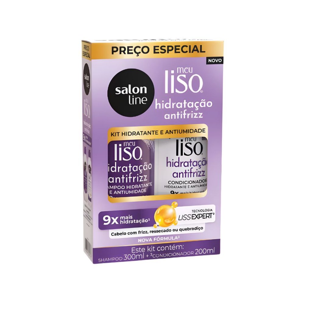 Kit Salon Line Shamp 300ml + Cond 200ml Hidratação Antifrizz