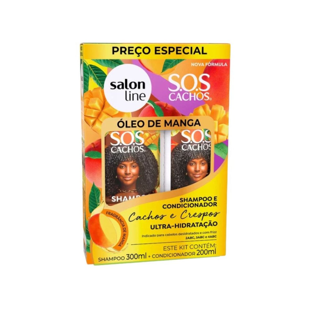 Kit Salon Line Shamp 300ml + Cond 200ml Óleo de Manga Cachos e Crespos