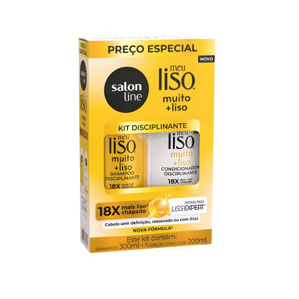 Kit Salon Line Shamp 300ml + Cond 200ml Muito + Liso