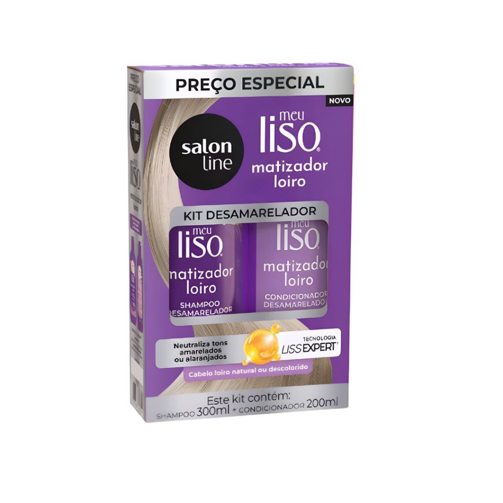 Matizador Loiro Kit Sh+Cd Salon Line Meu Liso 