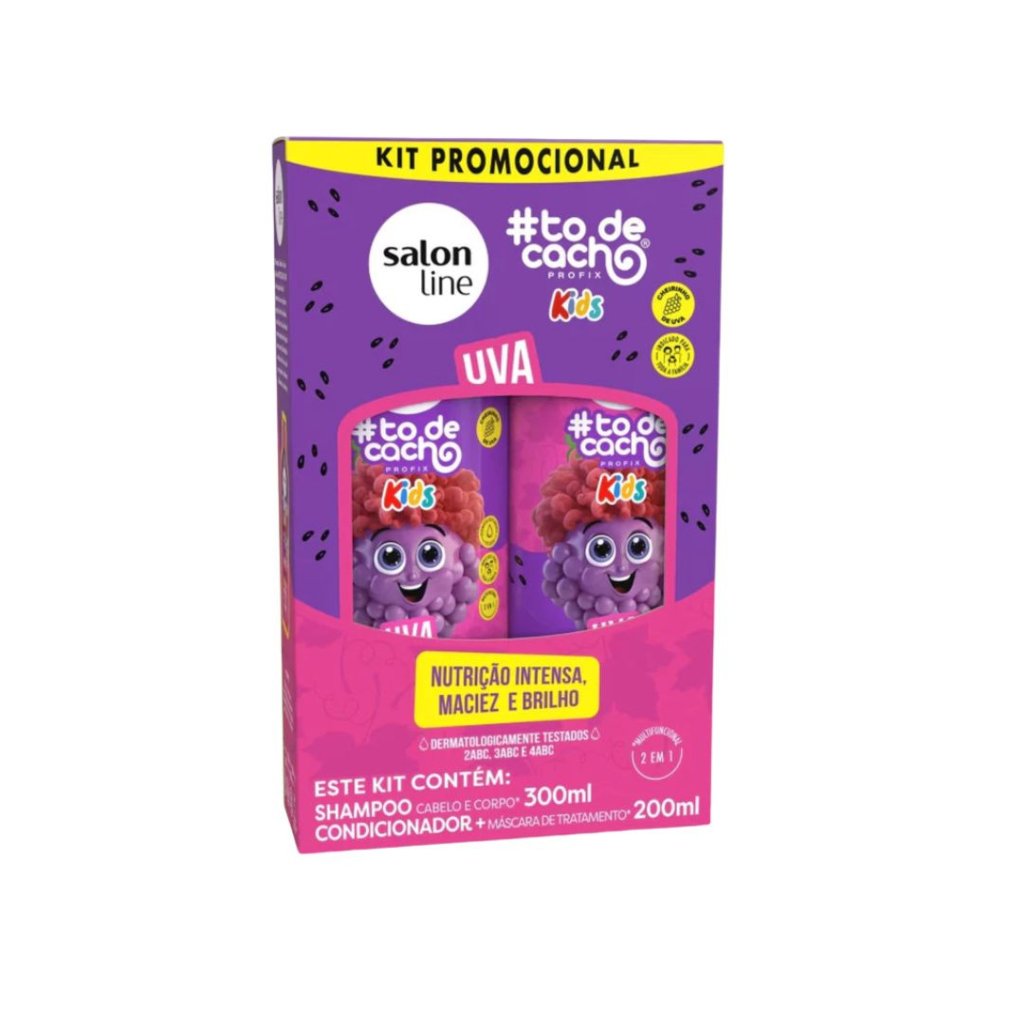 Kit Salon Line Shamp 300ml + Cond 200ml Kids Uva Cachos