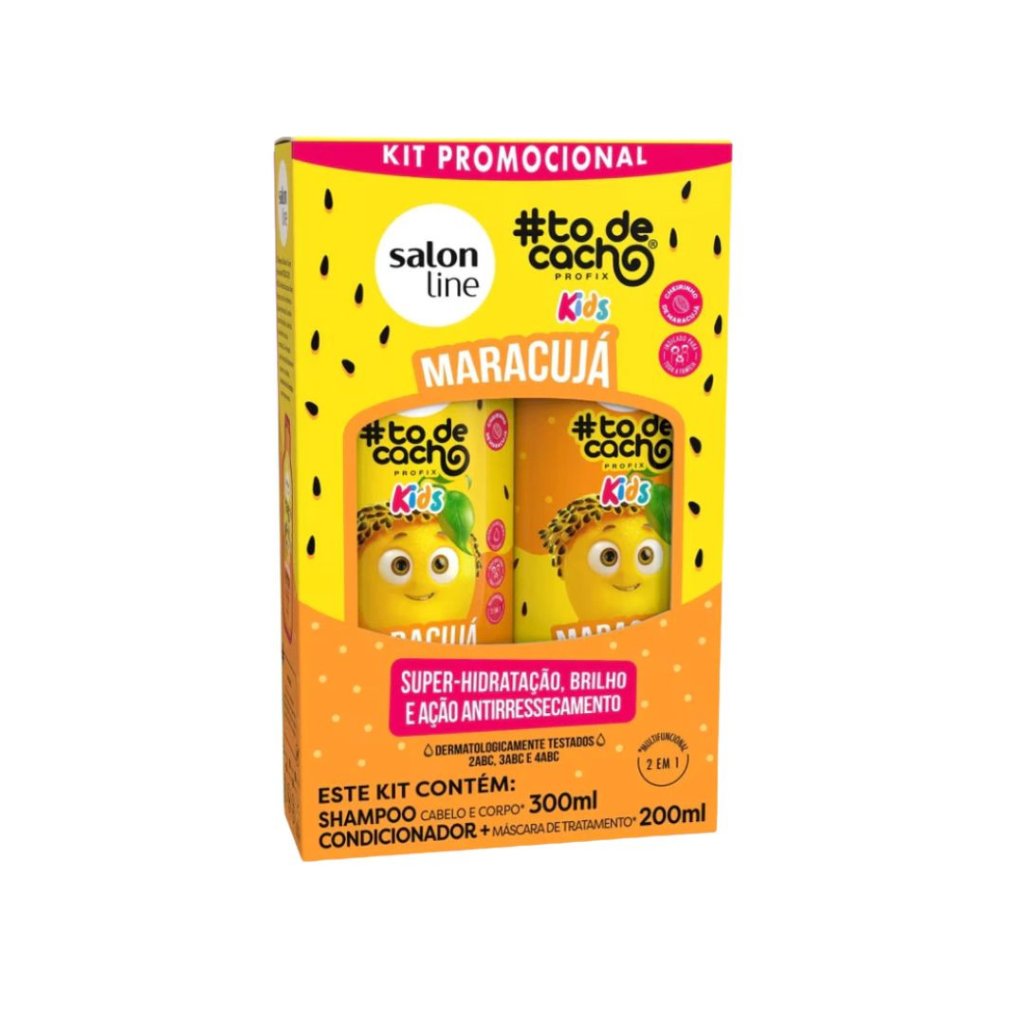 Kit Salon Line Shamp 300ml + Cond 200ml Kids Maracujá Cachos